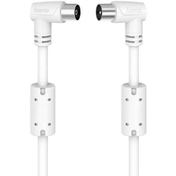 Cablu coaxial Hama 205057, Unghi 90 de grade, 3m, Alb