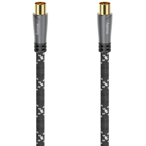 Cablu coaxial Hama 205071, Placat cu aur, 3m, Negru