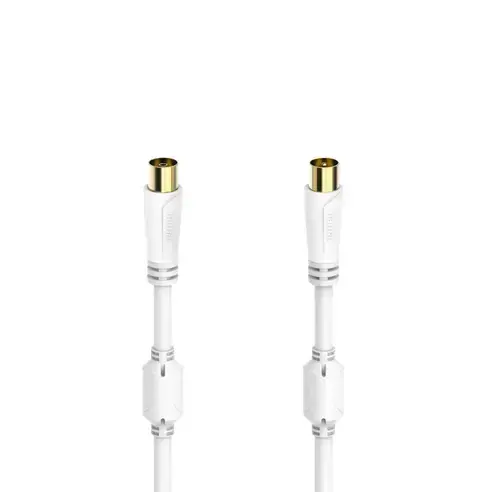 Cablu coaxial Hama 205250, 10 m, 100 dB (Alb)