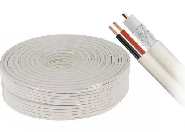 Cablu coaxial RG6 cupru + alimentare 2×0.75 CCA, 100 m