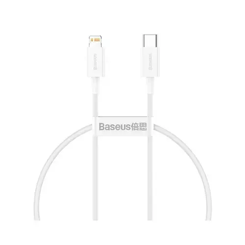 Cablu Date Incarcare Baseus Superior, Usb Type C La Lightning, Lungime 0.25m, Pd 20w, Alb - Catlys-02