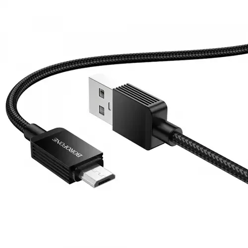 Cablu Date/Incarcare Borofone BX120 Placer USB-A - microUSB, 18W, 1m (Negru)