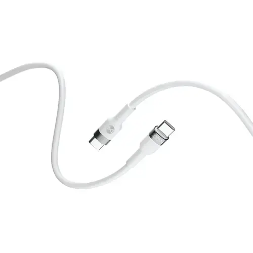 Cablu date/incarcare Forever Flexible, 100W, 2m, USB-C - USB-C (Alb)