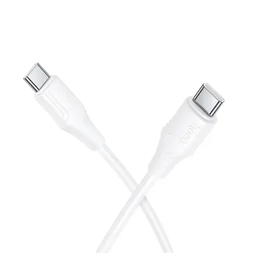 Cablu Date/Incarcare HOCO X124, USB-C - USB-C, 60W, 1m (Alb)