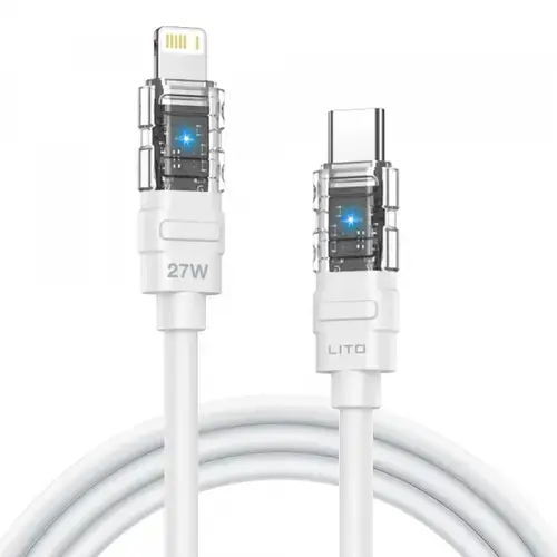 Cablu Date/Incarcare Lito LD05, USB-C - Lightning, 27W, 1m