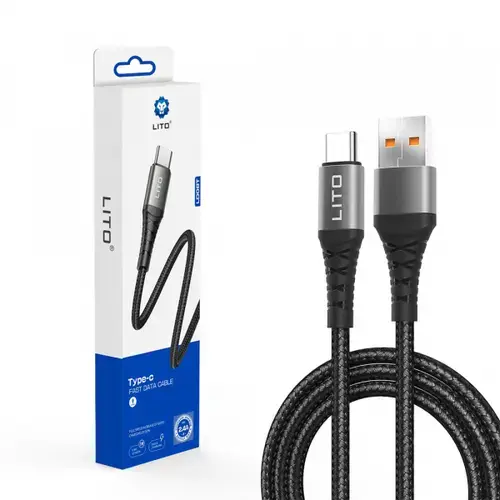 Cablu Date/Incarcare Lito LD08T, USB-A - USB-C, 18W, 1m (Negru)