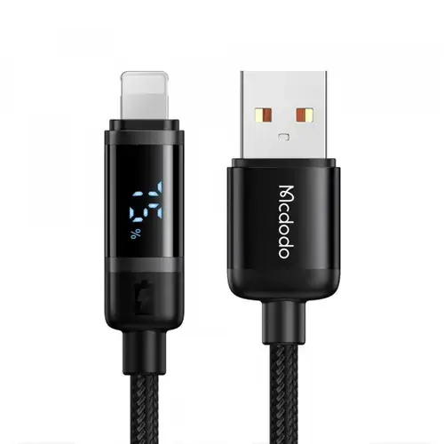 Cablu Date/Incarcare McDodo CA-5000 Bat Display, USB-A - Lightning, 18W, 1.2m (Negru)