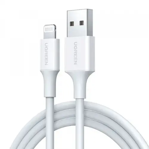 Cablu Date/Incarcare UGREEN US155, USB-A - Lightning, 18W, 1m (Alb)