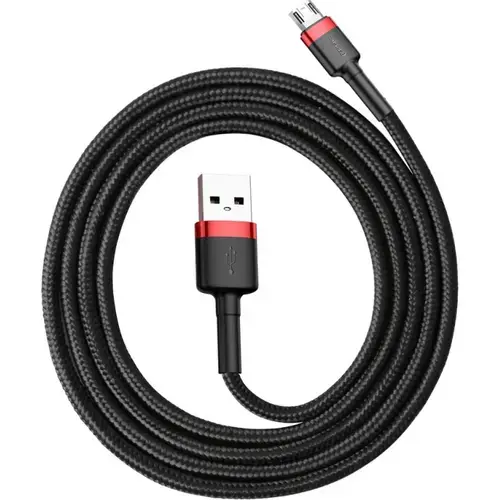 Cablu Date si Incarcare Baseus USB la MicroUSB Cafule, 1 m, CAMKLF-B91, Negru/Rosu
