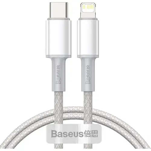 Cablu Date si Incarcare Baseus USB Type-C la Lightning, 2 m, 20W,CATLGD-A02, Alb