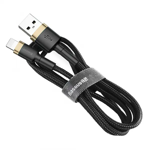 Cablu Date si Incarcare USB-A - Lightning Baseus Cafule, 18W, 1m, Auriu CALKLF-BV1