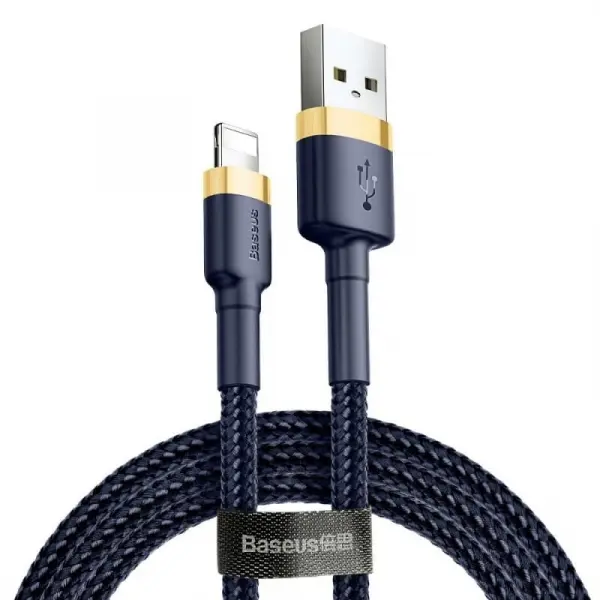 Cablu Date si Incarcare USB-A - Lightning Baseus Cafule, 18W, 2m, Bleumarin CALKLF-CV3