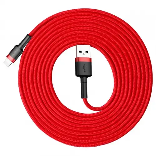 Cablu Date si Incarcare USB-A - Lightning Baseus Cafule CALKLF-R09, 18W, 3m, Rosu