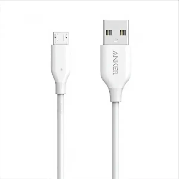Cablu Date si Incarcare USB-A - microUSB Anker PowerLine, 18W, 1m, Alb A8132H21
