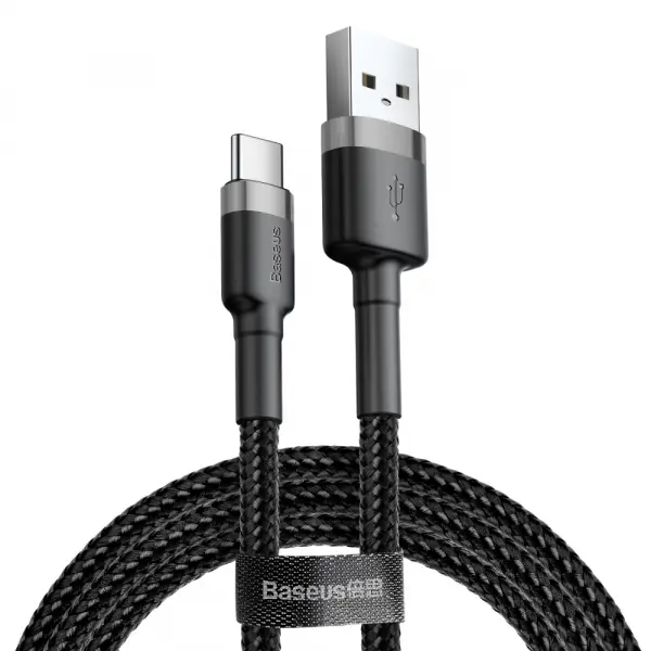 Cablu Date si Incarcare USB-A - USB-C Baseus Cafule, 60W, 0.5m, Negru CATKLF-AG1