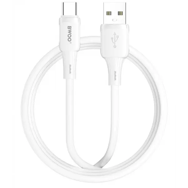 Cablu Date si Incarcare USB-A - USB-C BWOO X329C, 15W, 1m, Alb