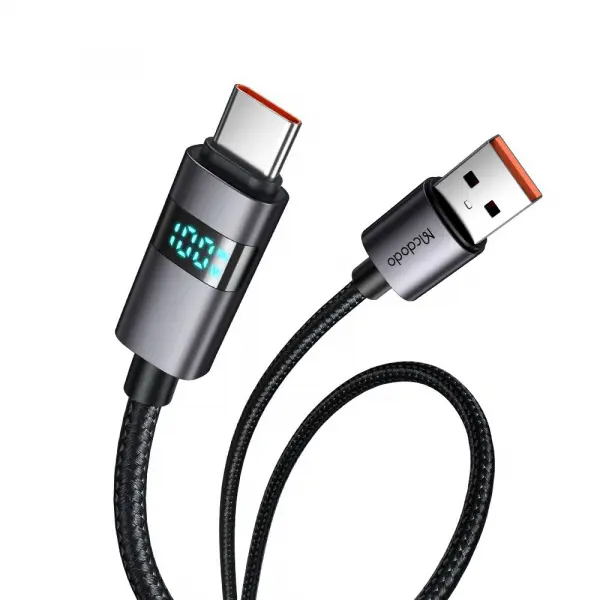 Cablu Date si Incarcare USB-A - USB-C McDodo CA-6520 Display, 100W, 1.2m, Negru