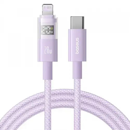 Cablu Date si Incarcare USB-C - Lightning Baseus Display 2 P10382703511-00, 20W, 1m, Mov