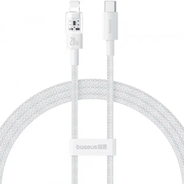 Cablu Date si Incarcare USB-C - Lightning Baseus Gem, 20W, 2m, Alb P10373001211-01