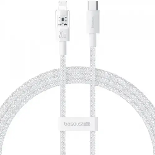 Cablu Date si Incarcare USB-C - Lightning Baseus Gem P10373001211-01, 20W, 2m, Alb