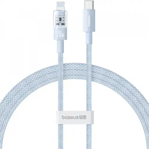 Cablu Date si Incarcare USB-C - Lightning Baseus Gem P10373001311-01, 20W, 2m, Albastru