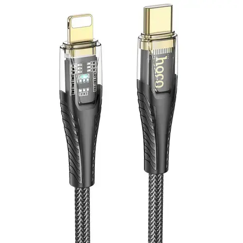 Cablu Date si Incarcare USB-C - Lightning HOCO U121, 27W, 1.2m (Negru)