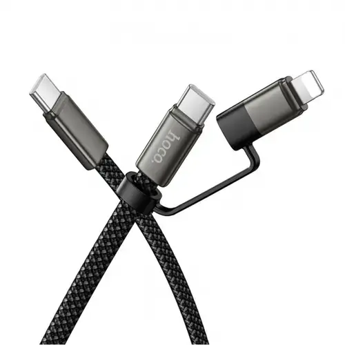 Cablu Date si Incarcare USB-C - Lightning / USB-C HOCO X125, 60W, 1m, Negru