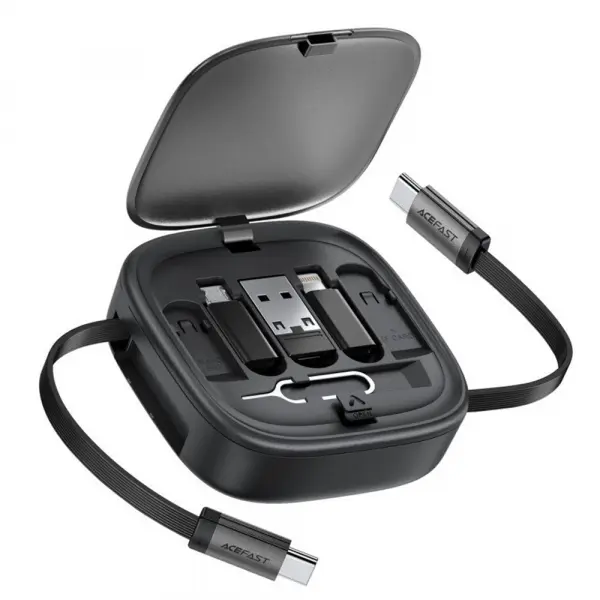 Cablu Date si Incarcare USB-C - USB-C Acefast Travel J3, 60W, 0.95m, Negru