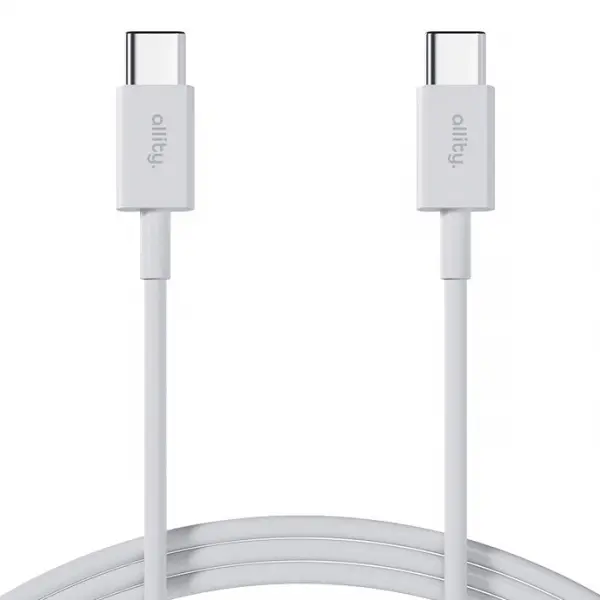 Cablu Date si Incarcare USB-C - USB-C Allity. AUC-03, 100W, 2m, Alb