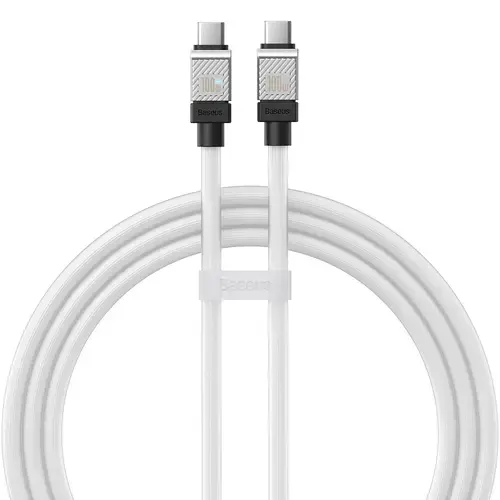Cablu Date si Incarcare USB-C - USB-C Baseus CoolPlay, 100W, 2m, Alb CAKW000302