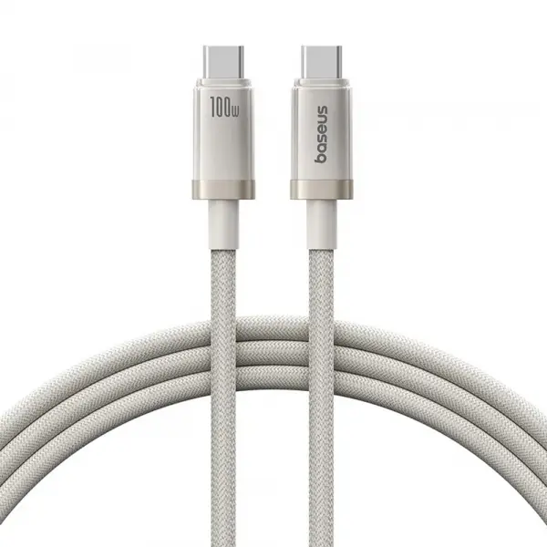 Cablu Date si Incarcare USB-C - USB-C Baseus Titanium, 100W, 1m, Argintiu P10378100G21-00