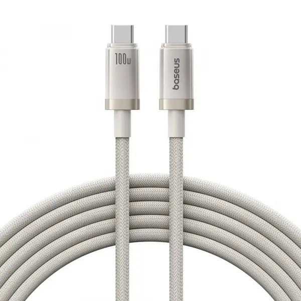 Cablu Date si Incarcare USB-C - USB-C Baseus Titanium, 100W, 2m, Argintiu P10378100G21-01