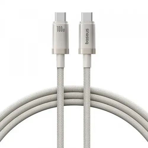 Cablu Date si Incarcare USB-C - USB-C Baseus Titanium P10378100G21-00, 100W, 1m, Argintiu