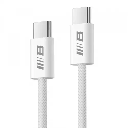 Cablu Date si Incarcare USB-C - USB-C Blueo, 100W, 2m, Alb