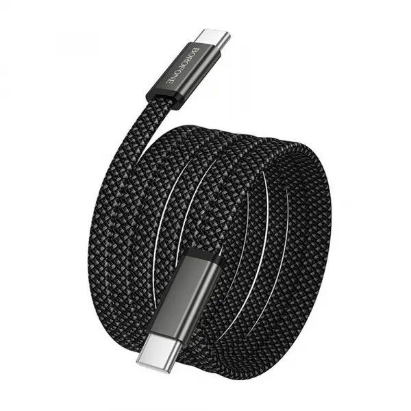 Cablu Date si Incarcare USB-C - USB-C Borofone BX124 Peace, 60W, 1m, Negru