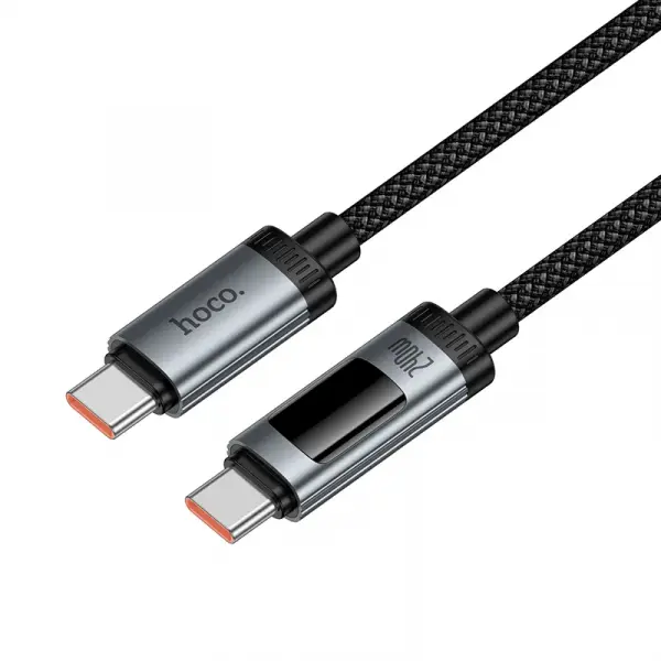 Cablu Date si Incarcare USB-C - USB-C HOCO Display U148, 240W, 1.2m, Negru