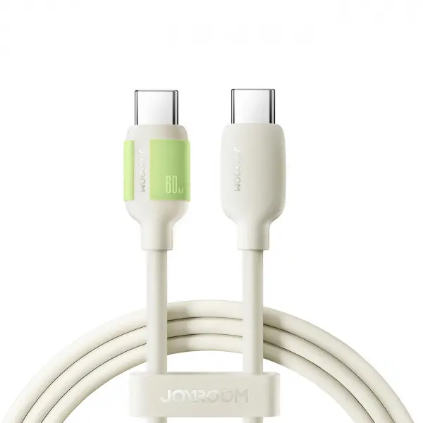 Cablu Date si Incarcare USB-C - USB-C Joyroom S-A53, 60W, 1.2m, Bej