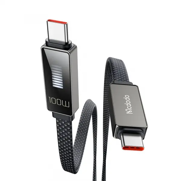 Cablu Date si Incarcare USB-C - USB-C McDodo CA-4470 Rythm Display, 100W, 1.2m, Negru