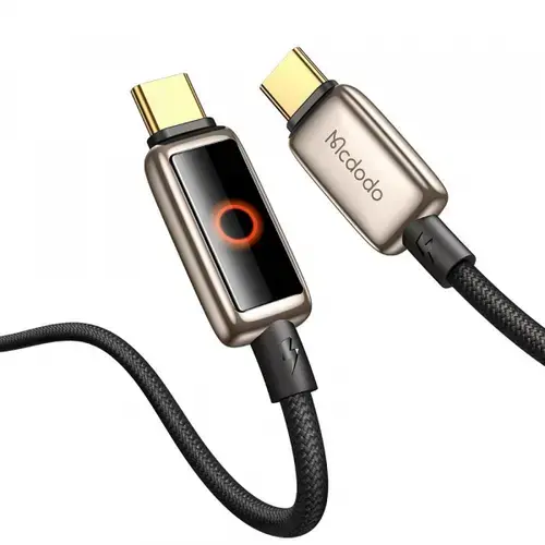 Cablu Date si Incarcare USB-C - USB-C McDodo CA-6681 Auto Power Off, 100W, 1.2m, Auriu