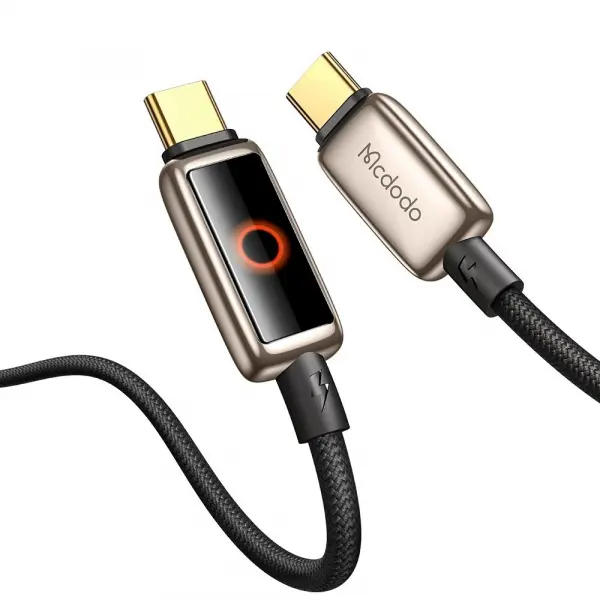 Cablu Date si Incarcare USB-C - USB-C McDodo CA-6681 Auto Power Off, 100W, 1.2m, Auriu
