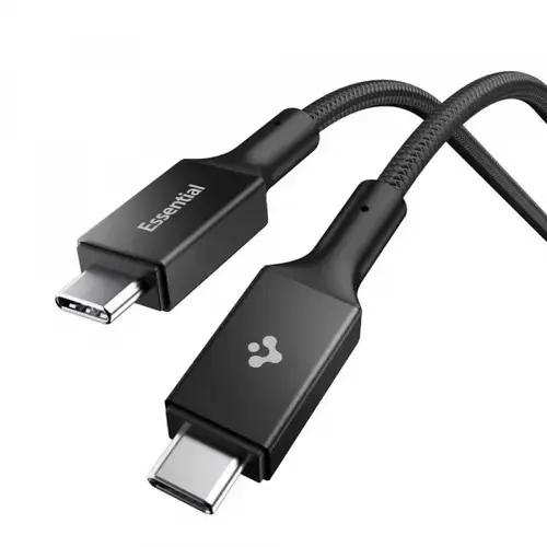 Cablu Date si Incarcare USB-C - USB-C Spigen EB10015CC ACA10421, 100W, 1.5m, Negru