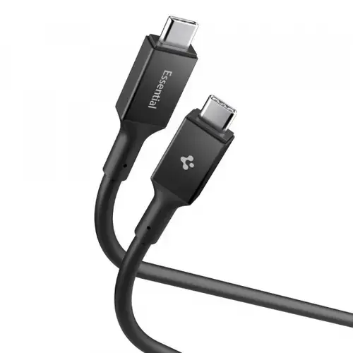 Cablu Date si Incarcare USB-C - USB-C Spigen EB24015CC ACA10423, 240W, 1.5m, Negru