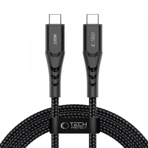 Cablu Date si Incarcare USB-C - USB-C Tech-Protect UB11T Ultraboost, 100W, 2m, Negru