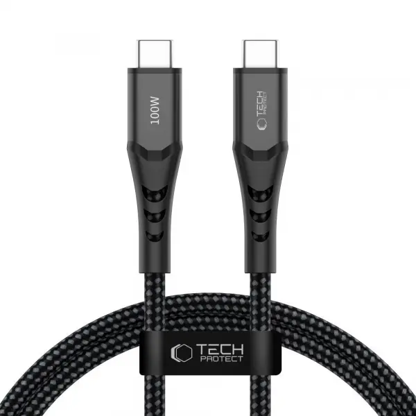 Cablu Date si Incarcare USB-C - USB-C Tech-Protect UB11T Ultraboost, 100W, 1m, Negru
