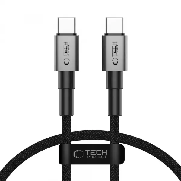 Cablu Date si Incarcare USB-C - USB-C Tech-Protect Ultraboost DNA, 60W, 0.5m, Gri