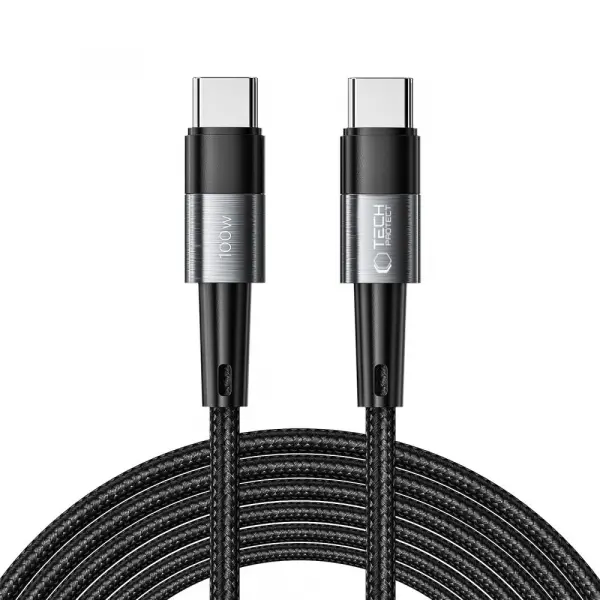 Cablu Date si Incarcare USB-C - USB-C Tech-Protect Ultraboost, 100W, 3m, Gri
