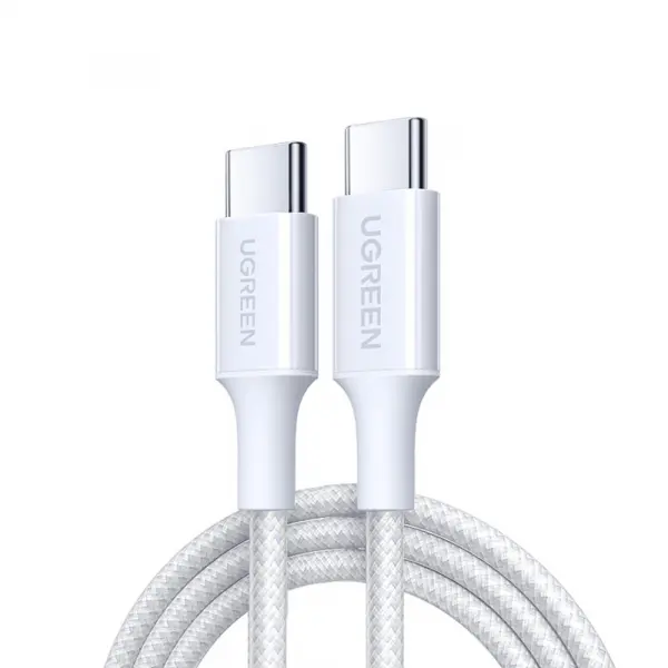 Cablu Date si Incarcare USB-C - USB-C UGREEN L501, 60W, 1m, Alb
