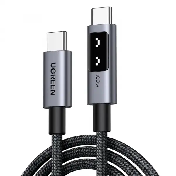 Cablu Date si Incarcare USB-C - USB-C UGREEN L509, 100W, 3m, Gri