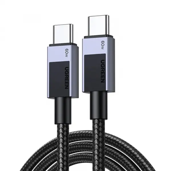 Cablu Date si Incarcare USB-C - USB-C UGREEN L524, 60W, 1m, Gri