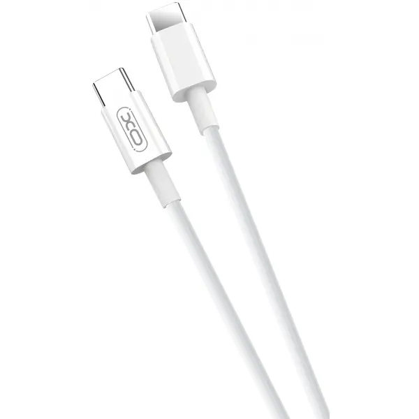 Cablu Date si Incarcare USB-C - USB-C XO Design NB124, 40W, 1m, Alb